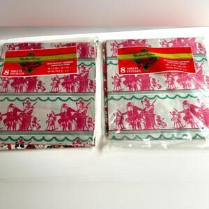 Vintage Christmas Wrapping Paper 16 Sheets
